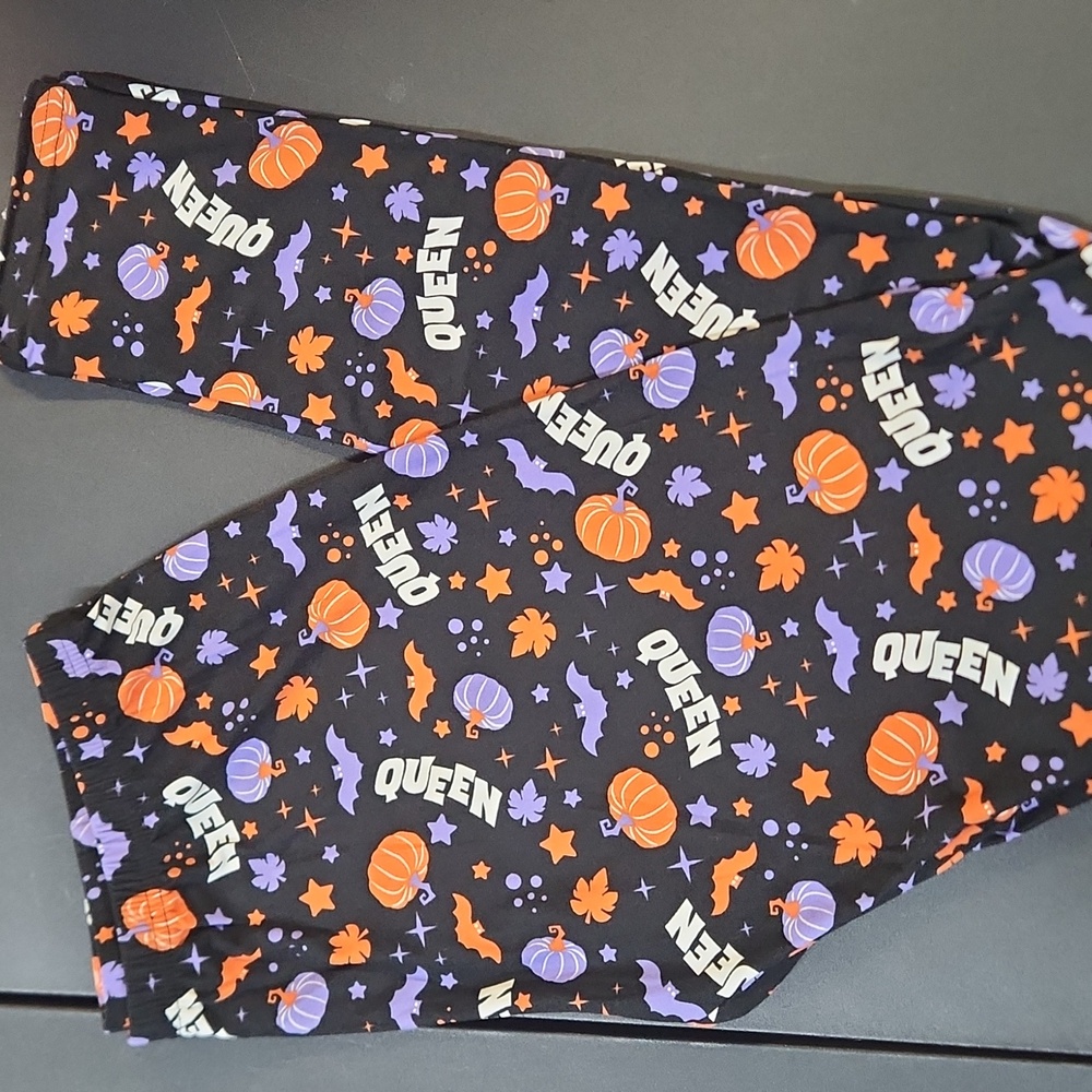 Womend Halloween Pajama Pants - Black, Orange, Purple